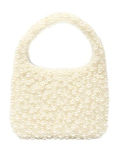 Zariah Evening Bag in Ivory Pearl