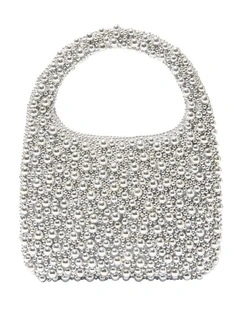 Zariah Evening Bag in Silver Pearl