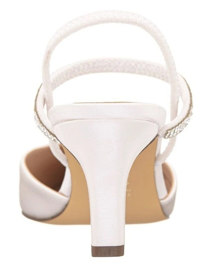Billie Heeled Shoes in Ivory Crystal Satin image 3