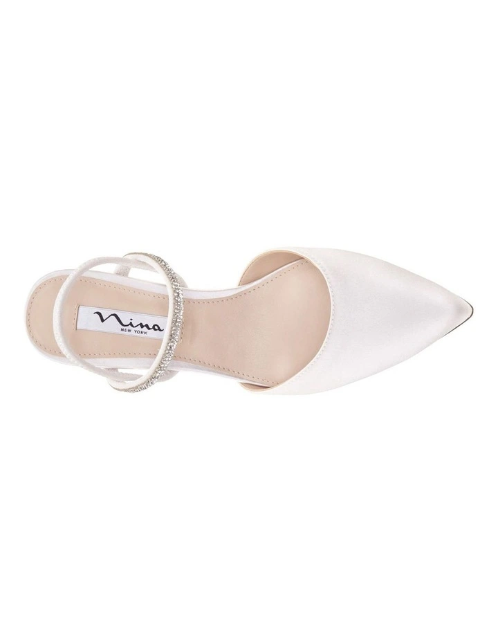 Billie Heeled Shoes in Ivory Crystal Satin image 4