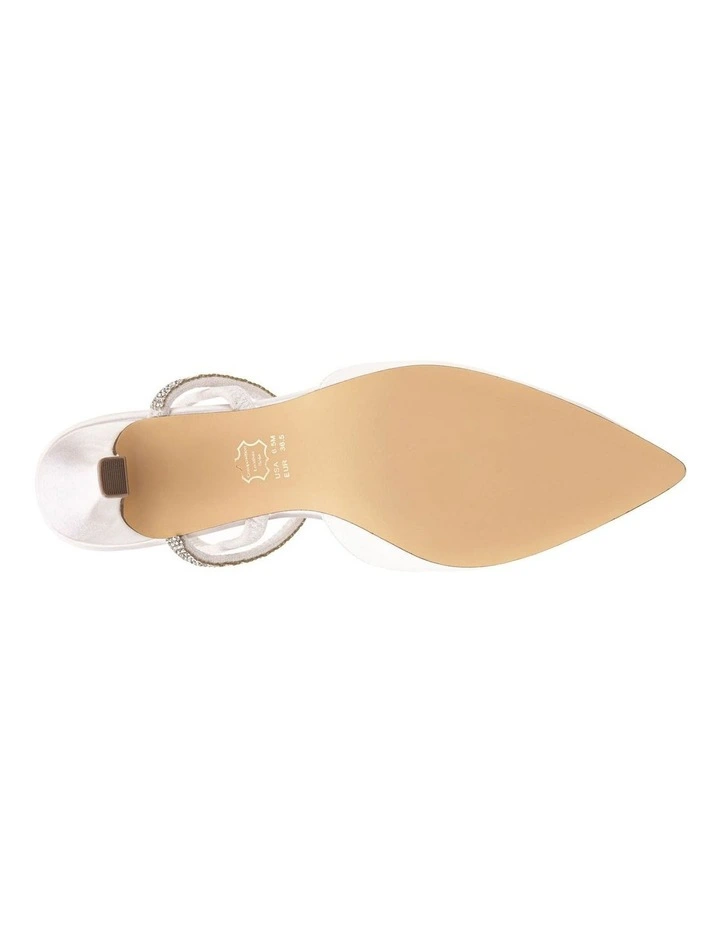 Billie Heeled Shoes in Ivory Crystal Satin image 6