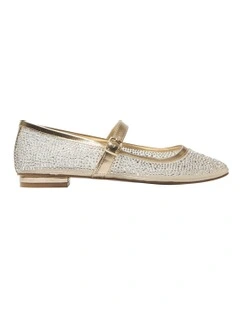 Topaz  Ballet Flats in Soft Gold Metallic