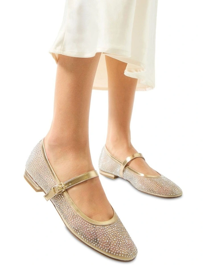 Topaz  Ballet Flats in Soft Gold Metallic image 2