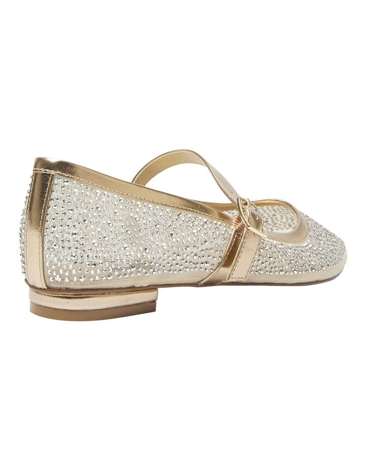 Topaz  Ballet Flats in Soft Gold Metallic image 4