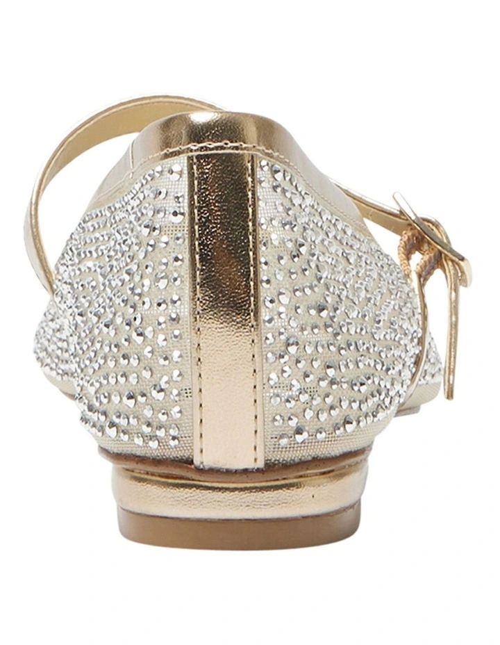 Topaz  Ballet Flats in Soft Gold Metallic image 5