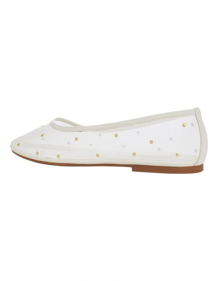 Sugar Flat Shoes in Cream Mesh image 3