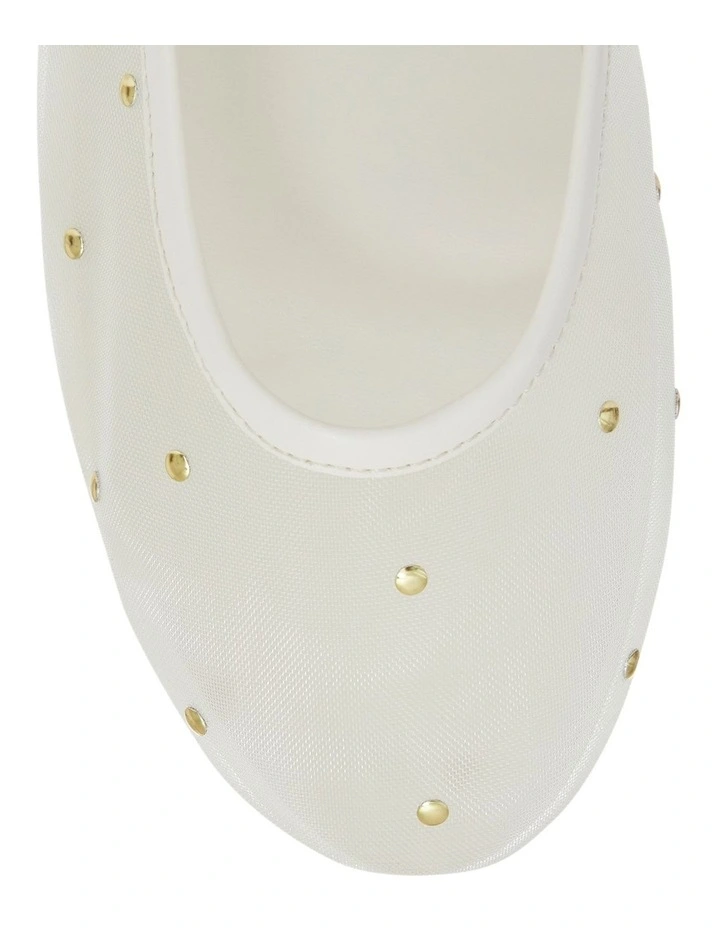 Sugar Flat Shoes in Cream Mesh image 4