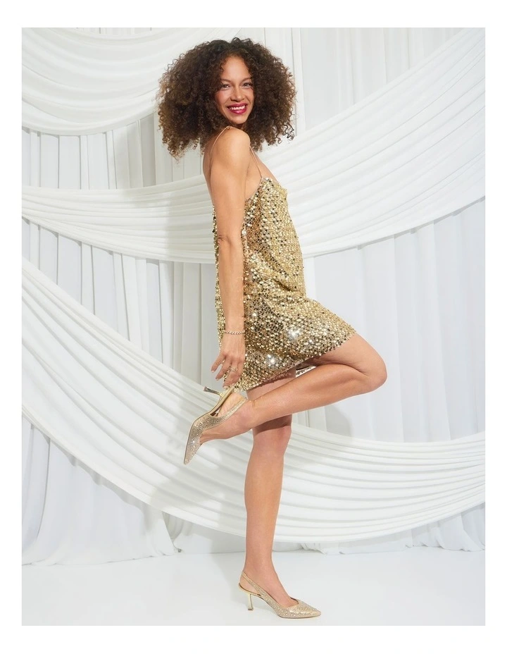 Goddess Heeled Shoes in Soft Gold Jewels image 2