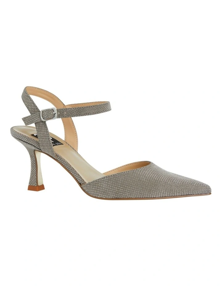 Genesis Heeled Shoes in Pewter Fabric image 2