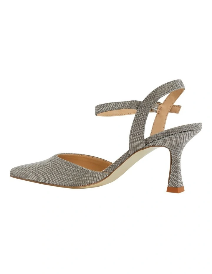 Genesis Heeled Shoes in Pewter Fabric image 3