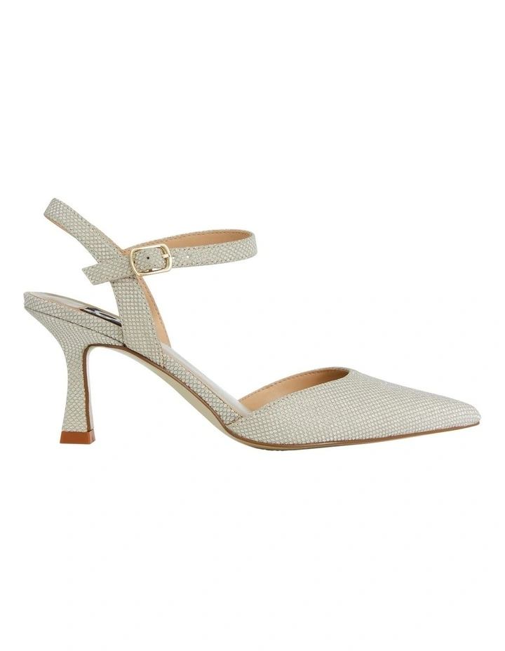 Genesis Heeled Shoes in Soft Gold Fabric image 1