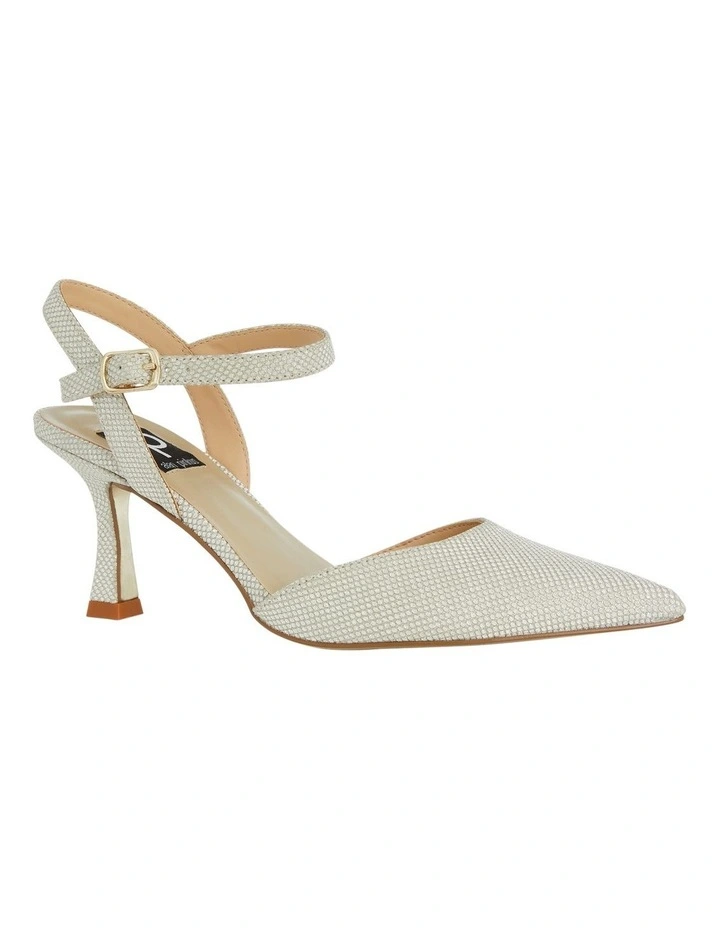Genesis Heeled Shoes in Soft Gold Fabric image 2