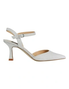 Genesis Heeled Shoes in Silver Fabric