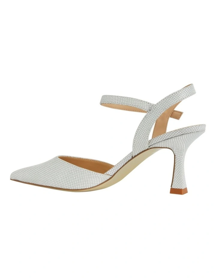 Genesis Heeled Shoes in Silver Fabric image 3