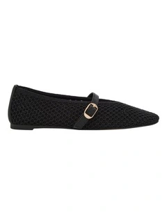 Cynthia Ballet Flats in Black Weave