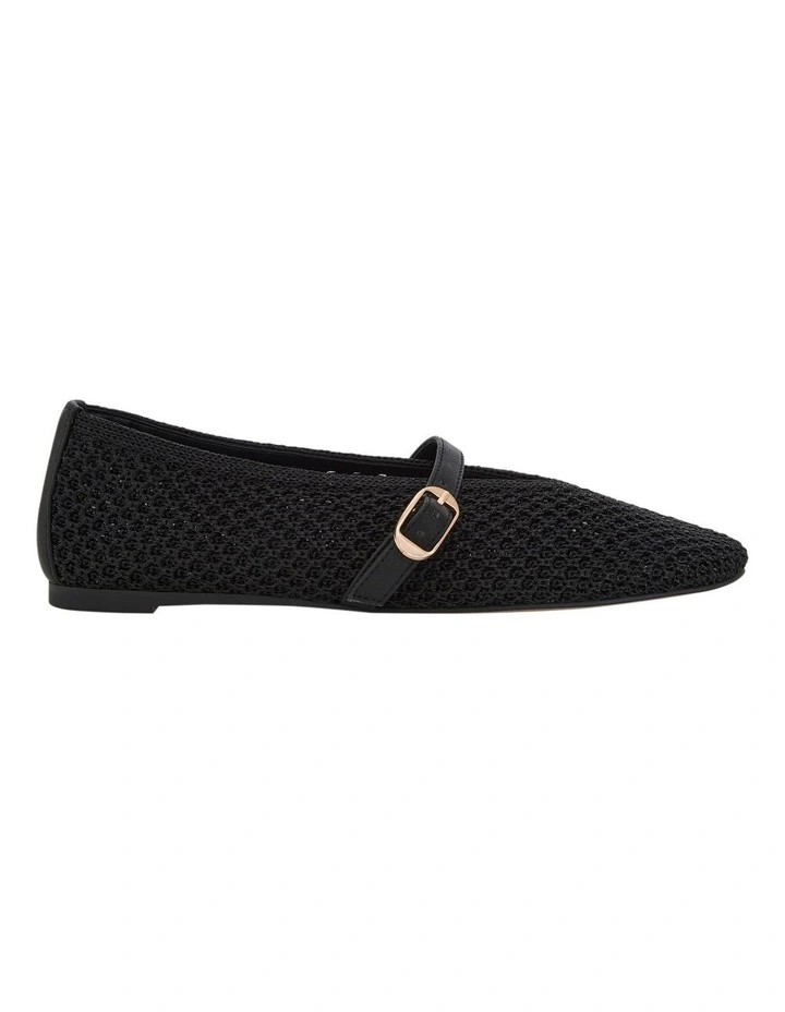 Cynthia Ballet Flats in Black Weave image 1