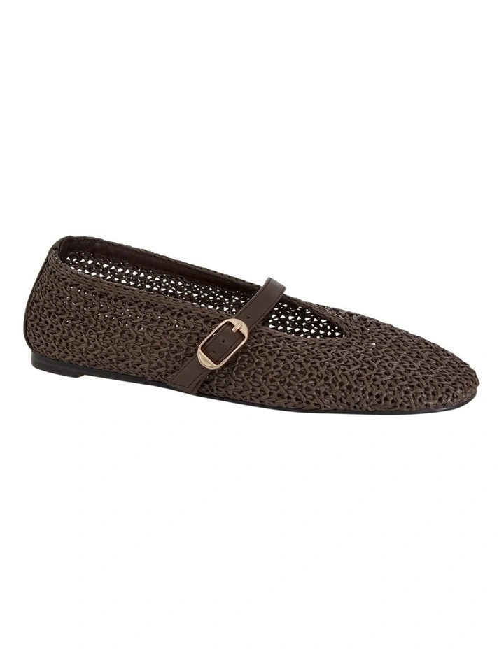 Cynthia Ballet Flats in Chocolate Weave image 2