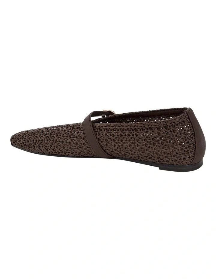 Cynthia Ballet Flats in Chocolate Weave image 3
