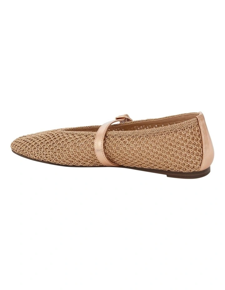 Cynthia Ballet Flats in Gold Weave image 3