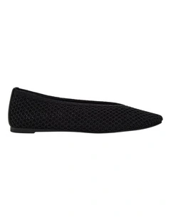 Cherie Ballet Flats in Black Weave