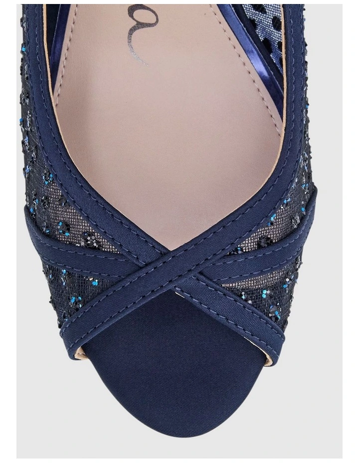 Flavia Heeled Shoes in Navy Luster image 4