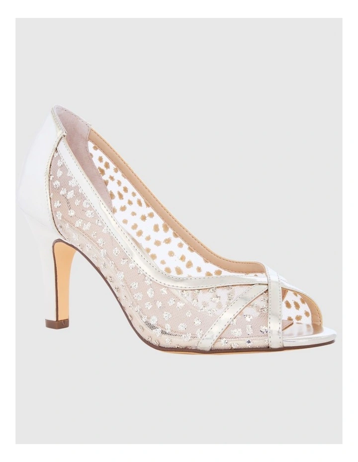 Flavia Heeled Shoes in Platino Met Foil image 2