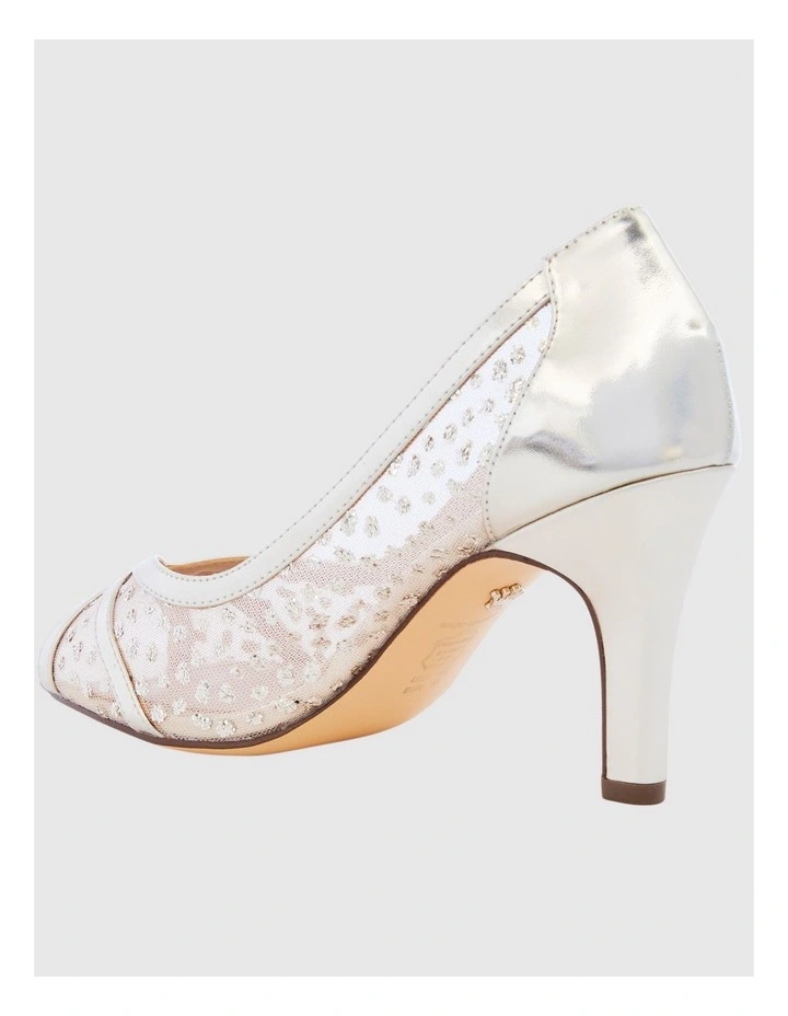 Flavia Heeled Shoes in Platino Met Foil image 3