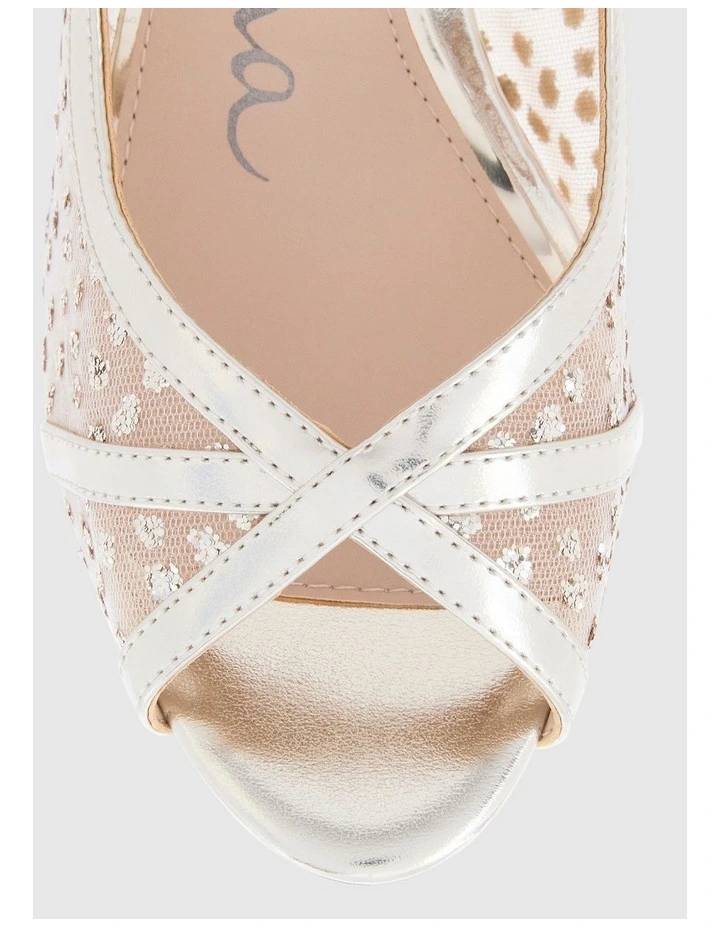 Flavia Heeled Shoes in Platino Met Foil image 4
