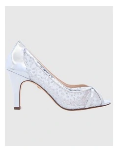 Flavia Heeled Shoes in Silver Met Foil