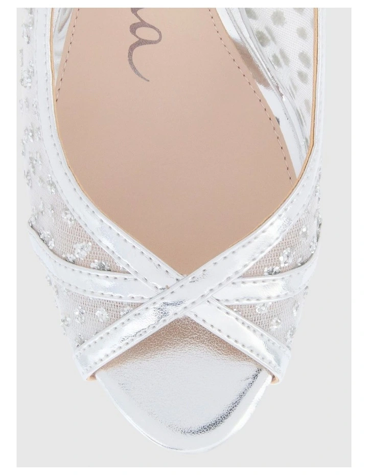 Flavia Heeled Shoes in Silver Met Foil image 4