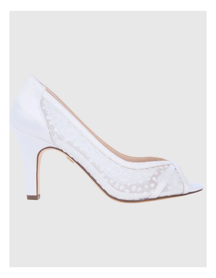 Flavia Heeled Shoes in White Crystal Met Foil image 1