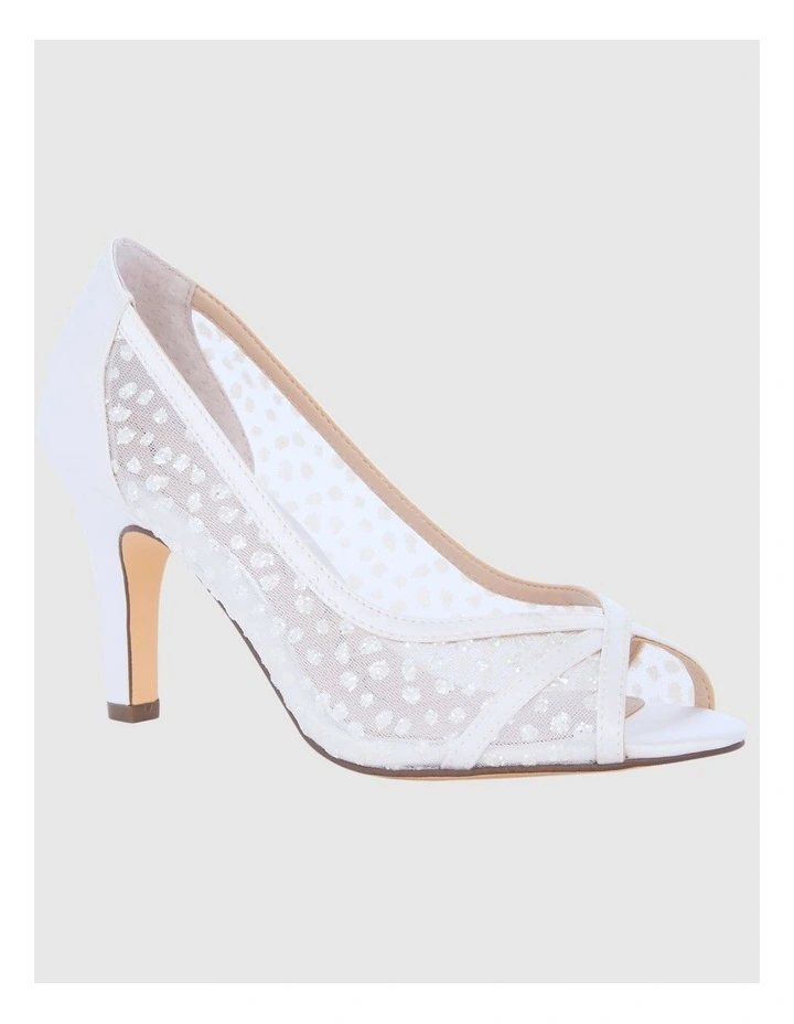Flavia Heeled Shoes in White Crystal Met Foil image 2