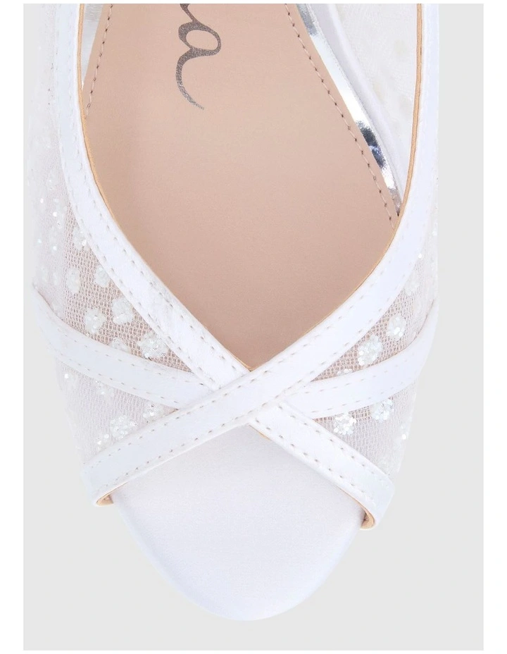 Flavia Heeled Shoes in White Crystal Met Foil image 4
