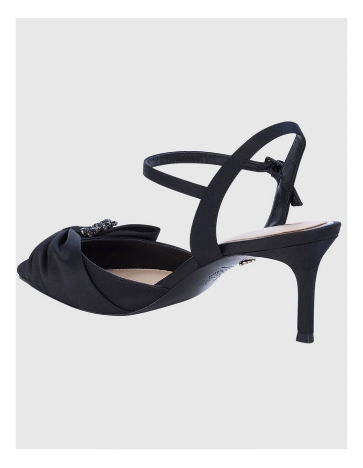 Naomia Heeled Shoes in Black Luster Satin image 3