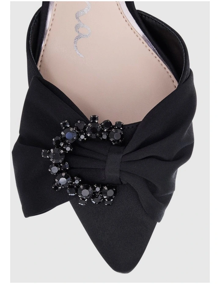 Naomia Heeled Shoes in Black Luster Satin image 4