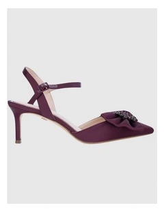 Naomia Heeled Shoes in Bordeaux Crystal Satin