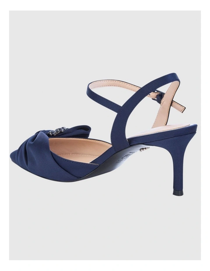 Naomia Heeled Shoes in New Navy Luster Satin image 3