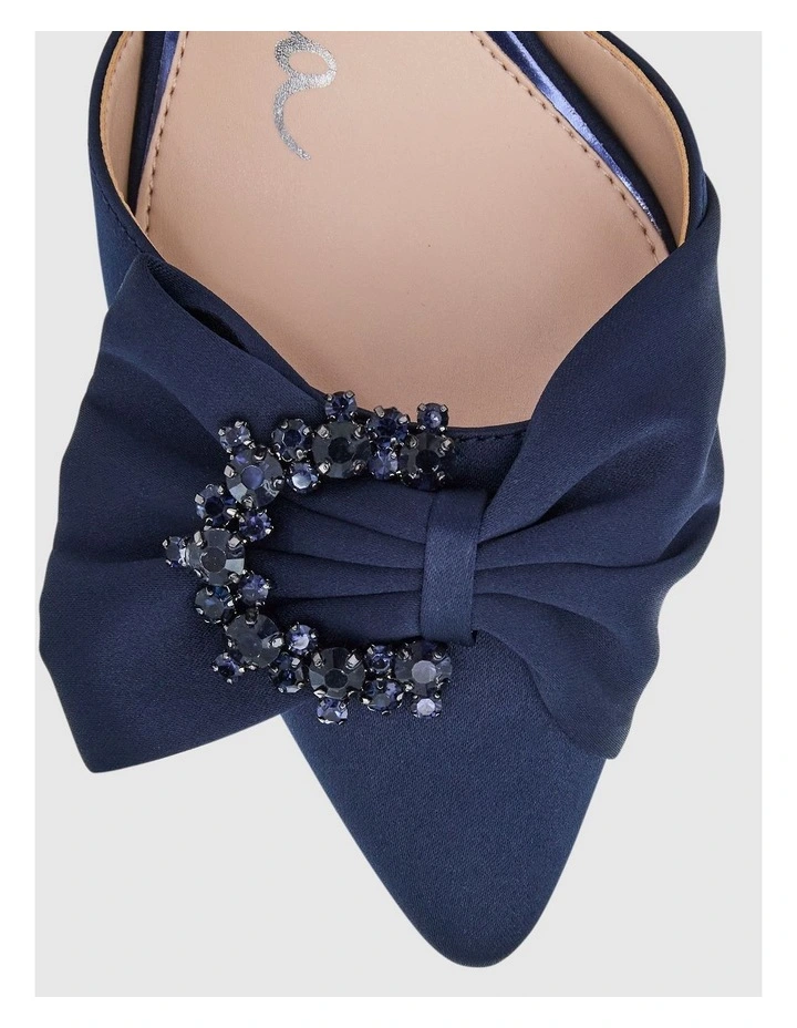 Naomia Heeled Shoes in New Navy Luster Satin image 4