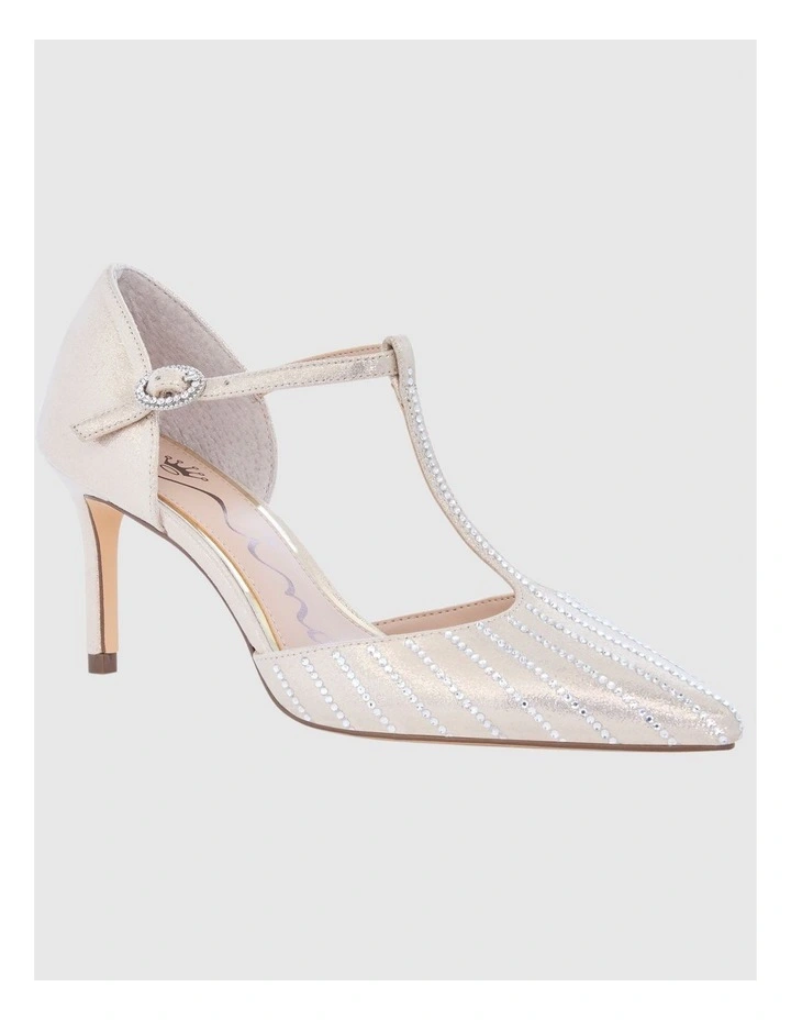 Neddie Heeled Shoes in Platino Suedette image 2