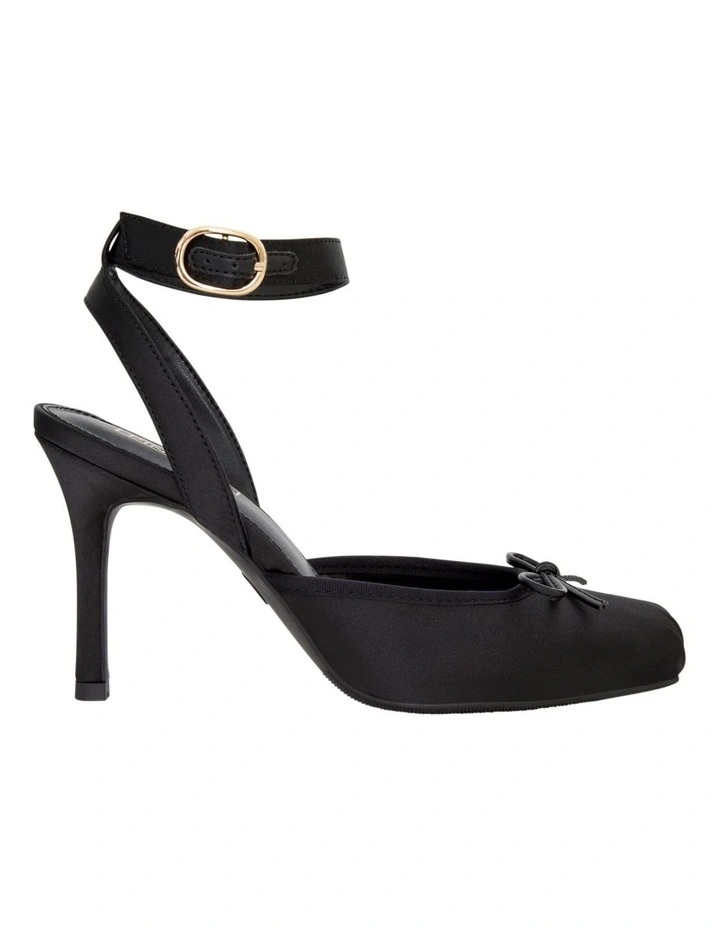 Vanessa Heeled Shoes in Black Satin image 1