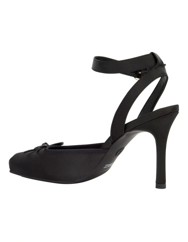 Vanessa Heeled Shoes in Black Satin image 3