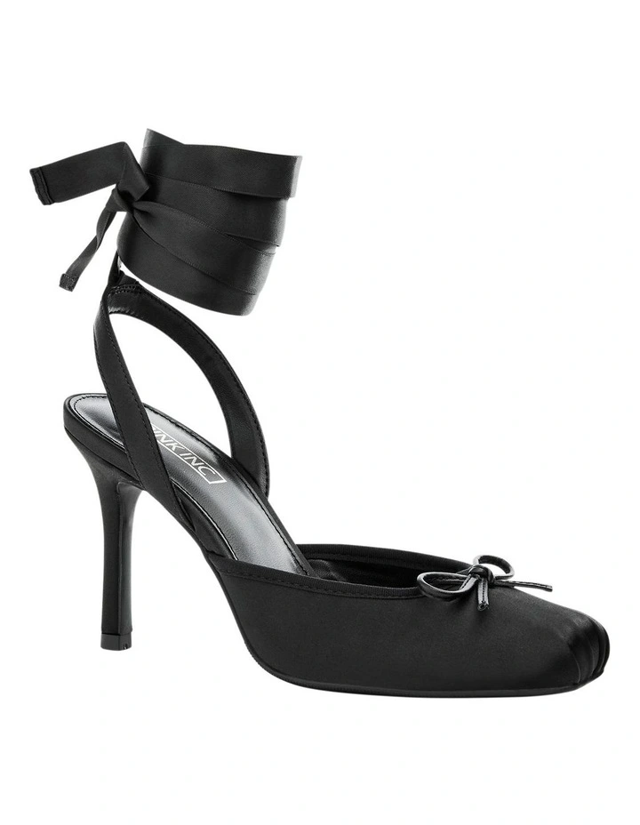 Vanessa Heeled Shoes in Black Satin image 5