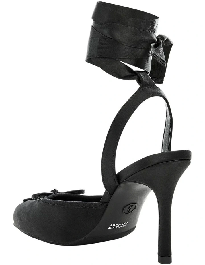 Vanessa Heeled Shoes in Black Satin image 6