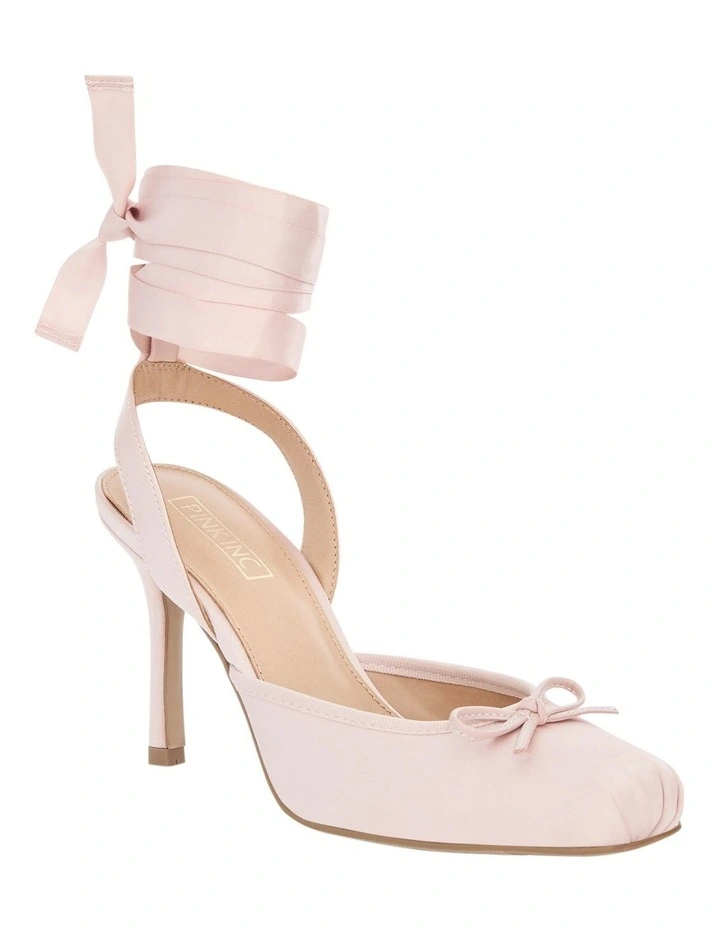 Vanessa Heeled Shoes in Blush Satin image 5