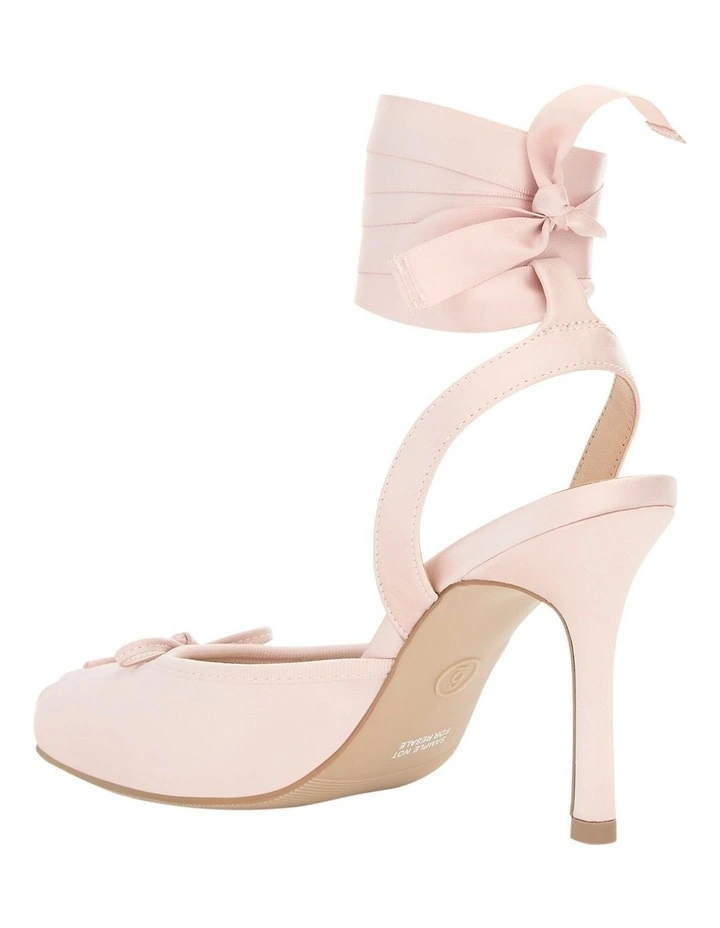 Vanessa Heeled Shoes in Blush Satin image 6