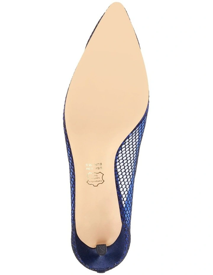 Niley Navy Luster Satin Heeled shoes image 4
