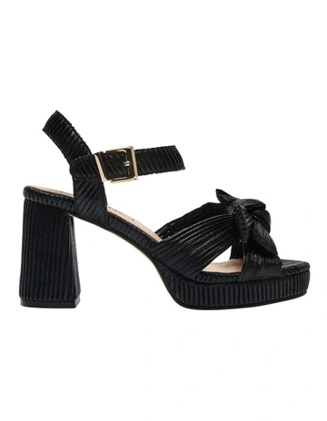 Sherbet Sandals in Black Pleat
