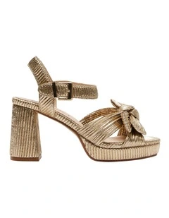 Sherbet Sandals in Gold Pleat