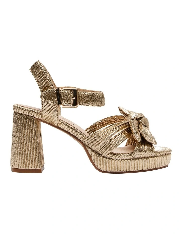 Sherbet Sandals in Gold Pleat image 1
