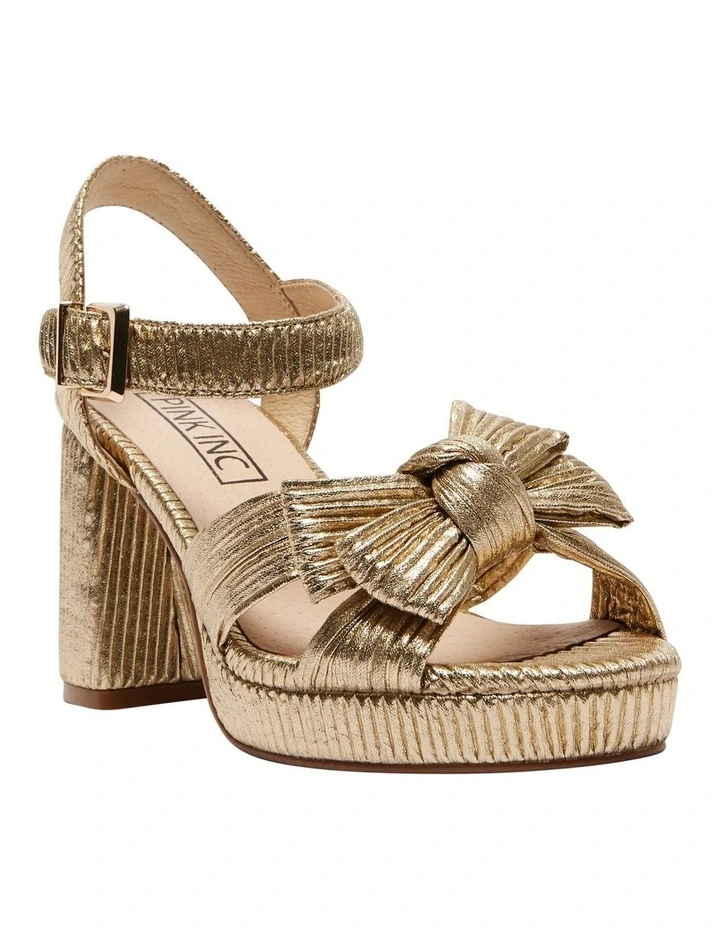 Sherbet Sandals in Gold Pleat image 3